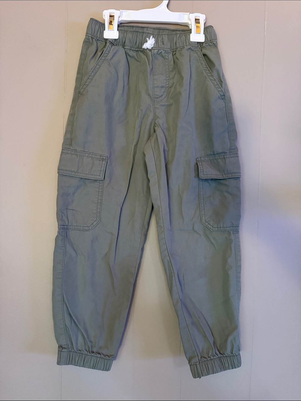 Girls Olive Green Cargo Jogger Pants